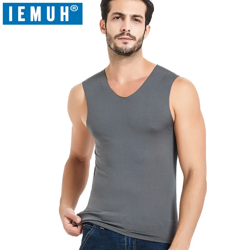 

IEMUH Winter Thermal Vest Men Underwear Tops Thermal Underwear Sleeveless Warm Tank Tops German cashmere plus size 4XL Fitness