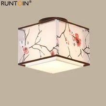 

Ceiling Lamp Chinese Traditional Style Aisle Bedroom Led Indoor Lights Fabric Lampshade Home Decor Living Room Light Fixtures