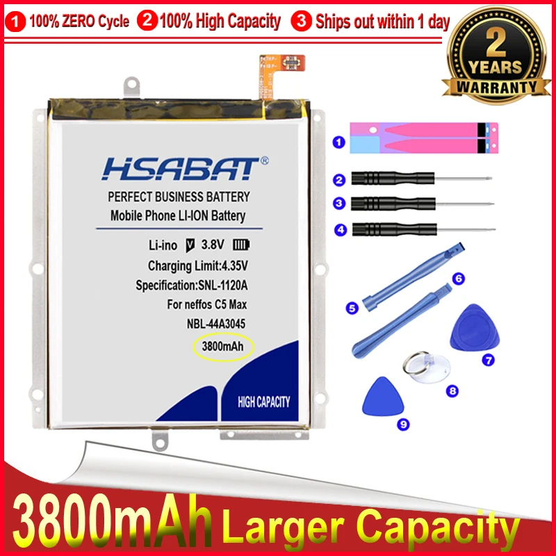HSABAT 0 цикл 3800 мАч NBL 44A3045 Аккумулятор для neffos C5 Max TP702A B C E высокое качество запасной