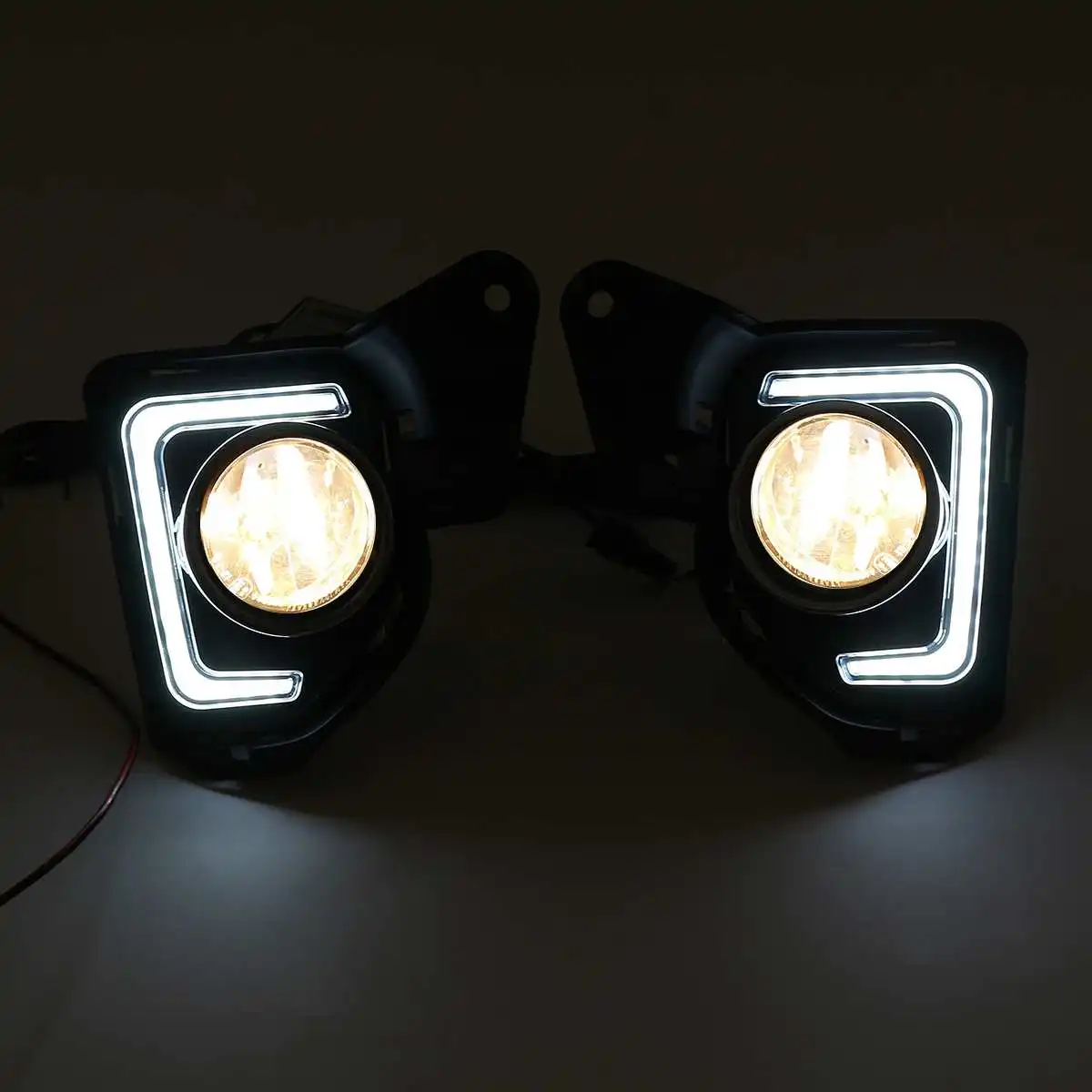  Led Drl With Halogen Fog Light For Toyota Hiace 2014 2015 2016 2017 2018 With Switch Harness Daytim - 4000200900389