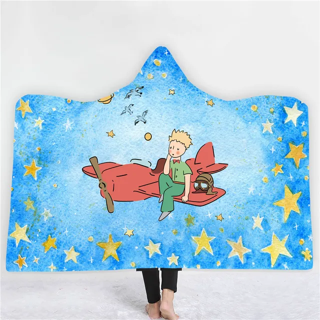 Anime The Little Prince 3D Printing Throw Hooded Blanket: Warmth and Comfort in Style