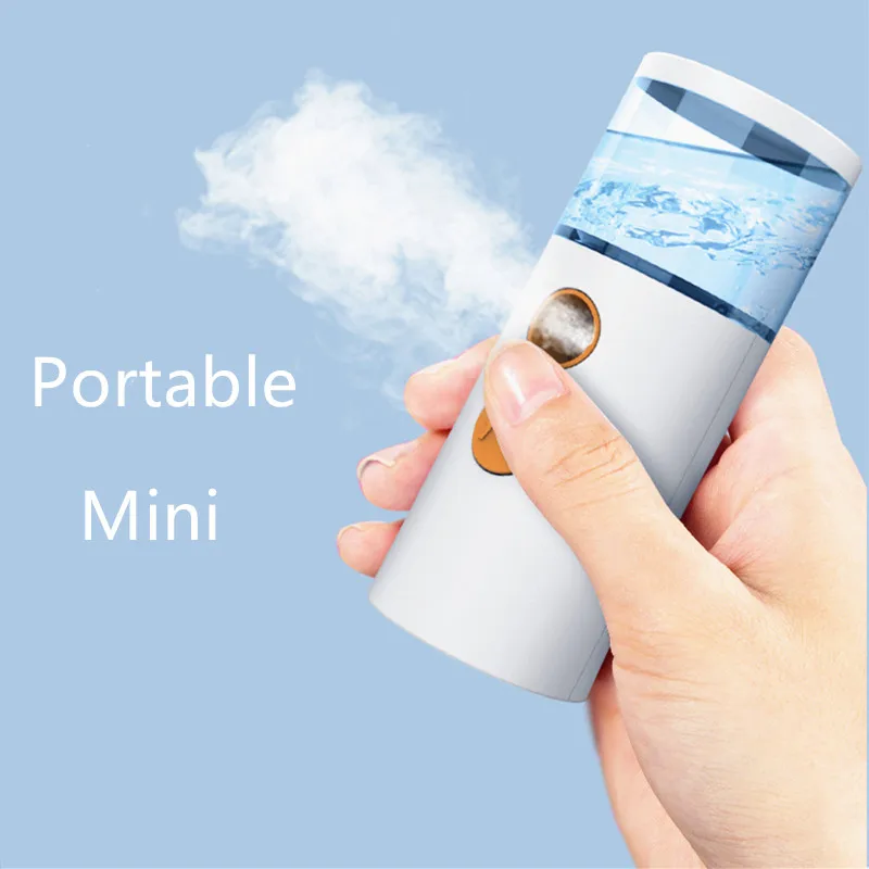 Portable Nano Mist Sprayer Facial Hydrating Humidifier Instrument Spraying Machine Negative Steaming Face Moisturizing Tool