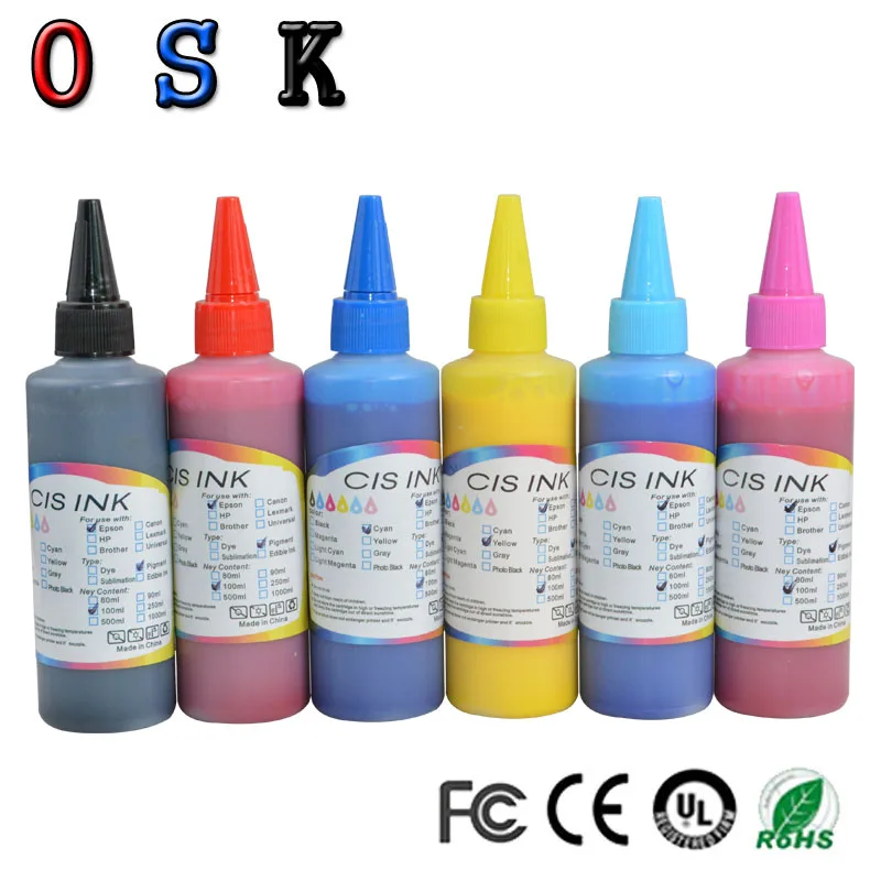 

Sublimation Ink Heat Transfer Ink For EPSON Inkjet Printer (6 colorx100ml)