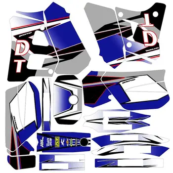 

For YAMAHA DT125R 200R Full Graphics Decals Stickers Custom Number Name Blue Matte Stickers Waterproof