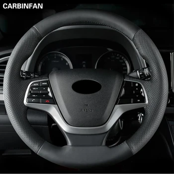 

Black Artificial Leather Car Steering Wheel Cover For Hyundai Elantra AVANTE 2016 2017
