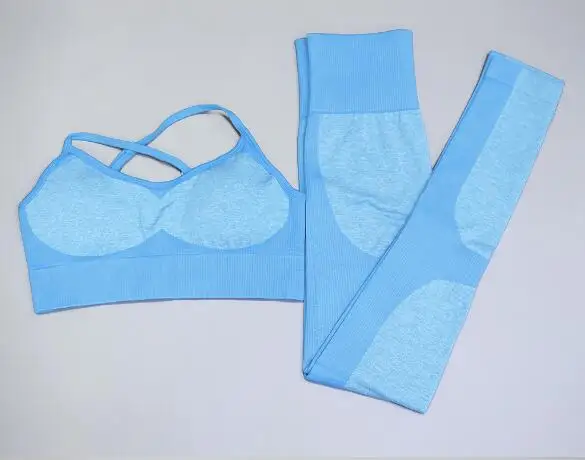 yoga set 1 Женский спортивный бесшовный комплект из 2 предметов, леггинсы и брюки для фитнеса, бюстгальтеры, одежда для спортзала фитнеса, моряки, спортивный костюм, женский комплект для йоги - Цвет: yoga set 1