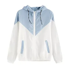 Спортивная тонкая куртка для бега для женщин с длинным рукавом в стиле пэчворк с капюшоном на молнии с карманами Повседневная Верхняя одежда куртки для женщин