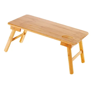 

1pc Folding Table Durable Chic Exquisite Portable Laptop Desk Bed Laptop Stand Bamboo Table Small Desk
