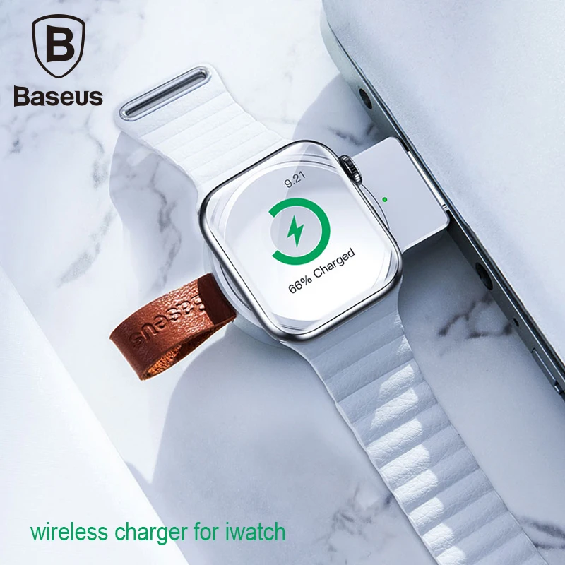 Skup Baseus przenośna ładowarka bezprzewodowa dla Apple Watch 4 3 2 1 QI ładowanie Wireless dla Iphone zegarek do ładowania bezprzewodowego z gniazda Usb