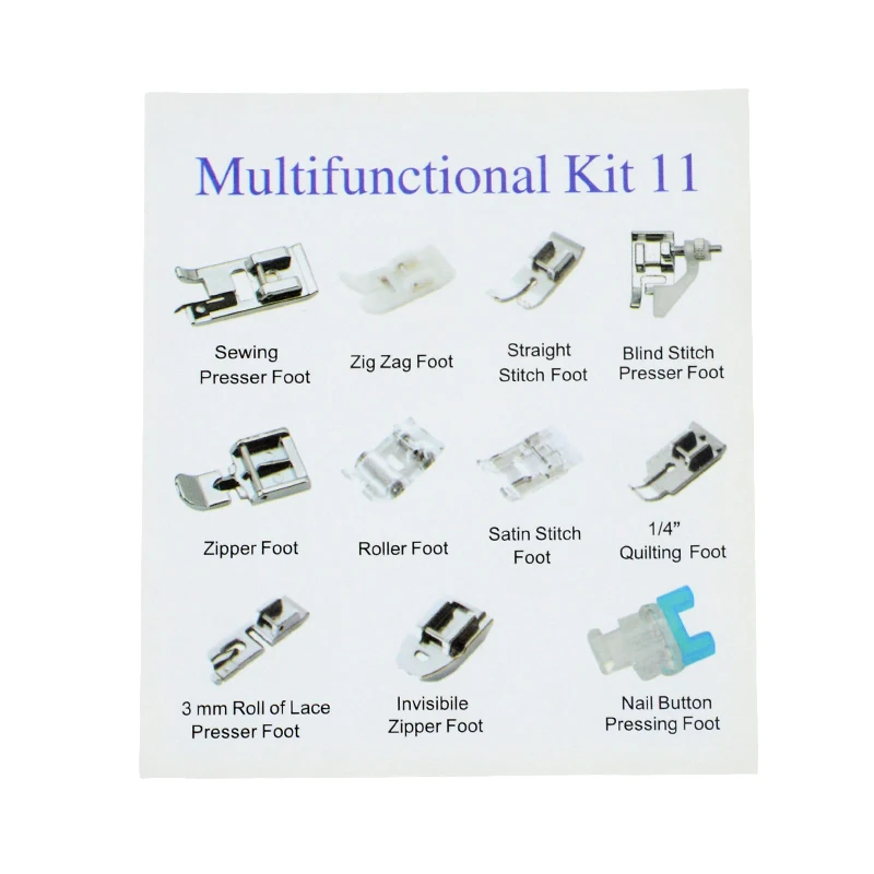 11pcs Multifunction Presser Foot Spare Parts Accessories for Sewing Machine Brother Singer Sewing Tools & Accessory