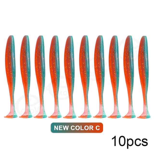 QXO 10pcs/Lot Soft Lures Silicone Bait 7cm 2g Goods For Fishing Sea Fishing Pva Swimbait Wobblers Artificial Tackle new color C