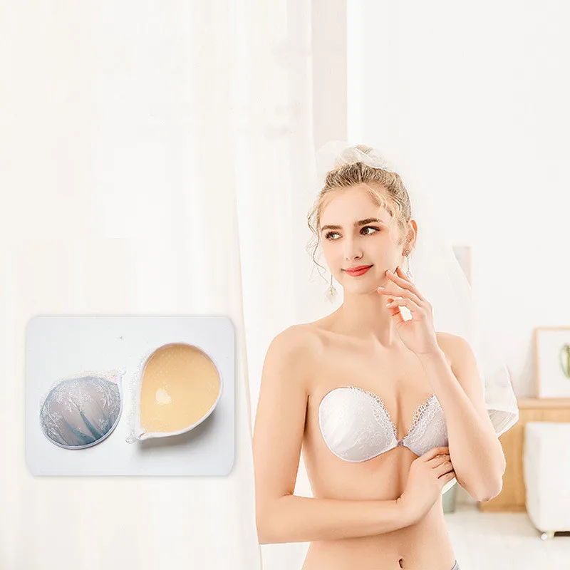 

A New Fashion Wedding Photography Bra With a Button-Up Breast, Lace And Silicone Bra, And a Sexy Dress With Invisible Underwear