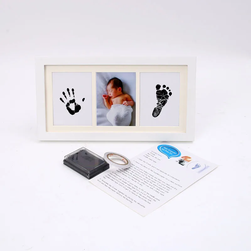 quadro do bebê diy handprint pegada quadro