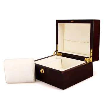 

Solid Dustproof Protective Durable Luxury Wine Red Organizer Wooden Watch Box Case Elegance Safe Display Universal