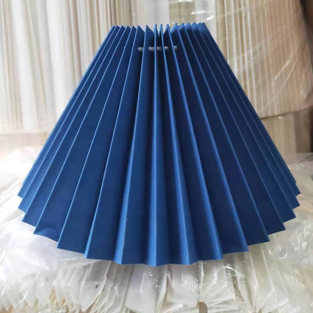 New Pleats Lampshade for Table Lamp Standing Floor Lamps Korean Style Pleated Lampshade Cute Desk Lamp Shade Bedroom Lamps E27 Navy blue