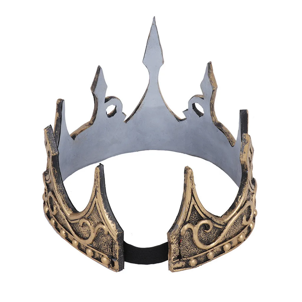 Косплей Полный круг Корона унисекс король костюм аксессуары для волос Золотая Корона вечерние d91016