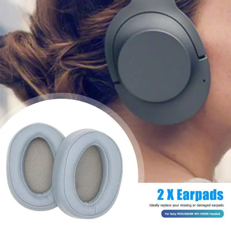 2Pcs Replacement Cushions Earpads for Sony WH-H900N MDR-100ABN Headphone Memory Foam PU Earpads Cover for MDR-100ABN WH-H900N
