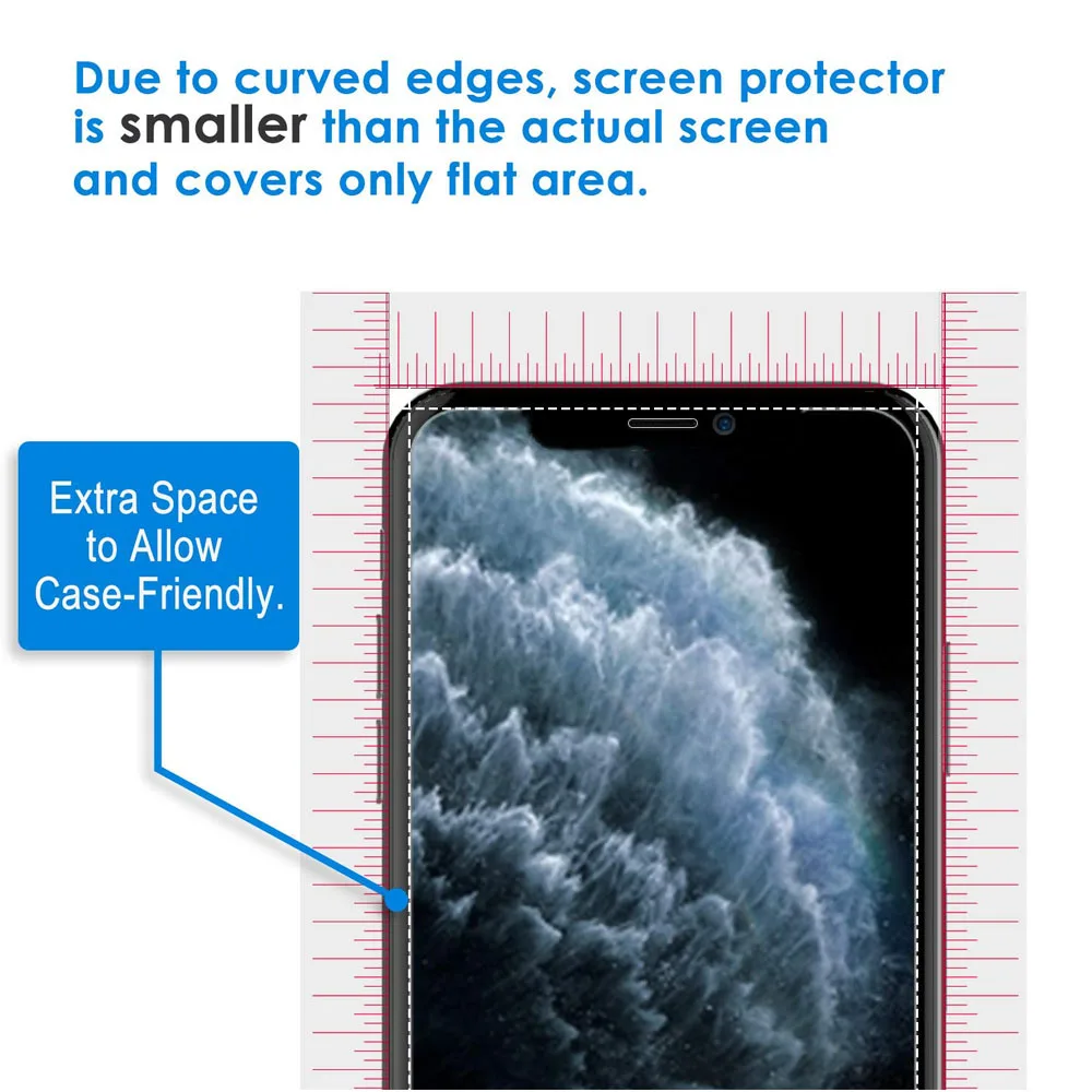 Защитная пленка из закаленного стекла для Apple iPhone 11 Pro Max X XS XR полностью изогнутая