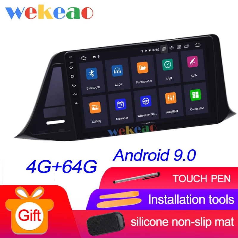 Android Car Radio Wekeao сенсорный экран 9 ''Android 9,0 автомобильный Радио gps навигация для Toyota CHR DVD Автомобильный плеер - Цвет: Android Car Radio