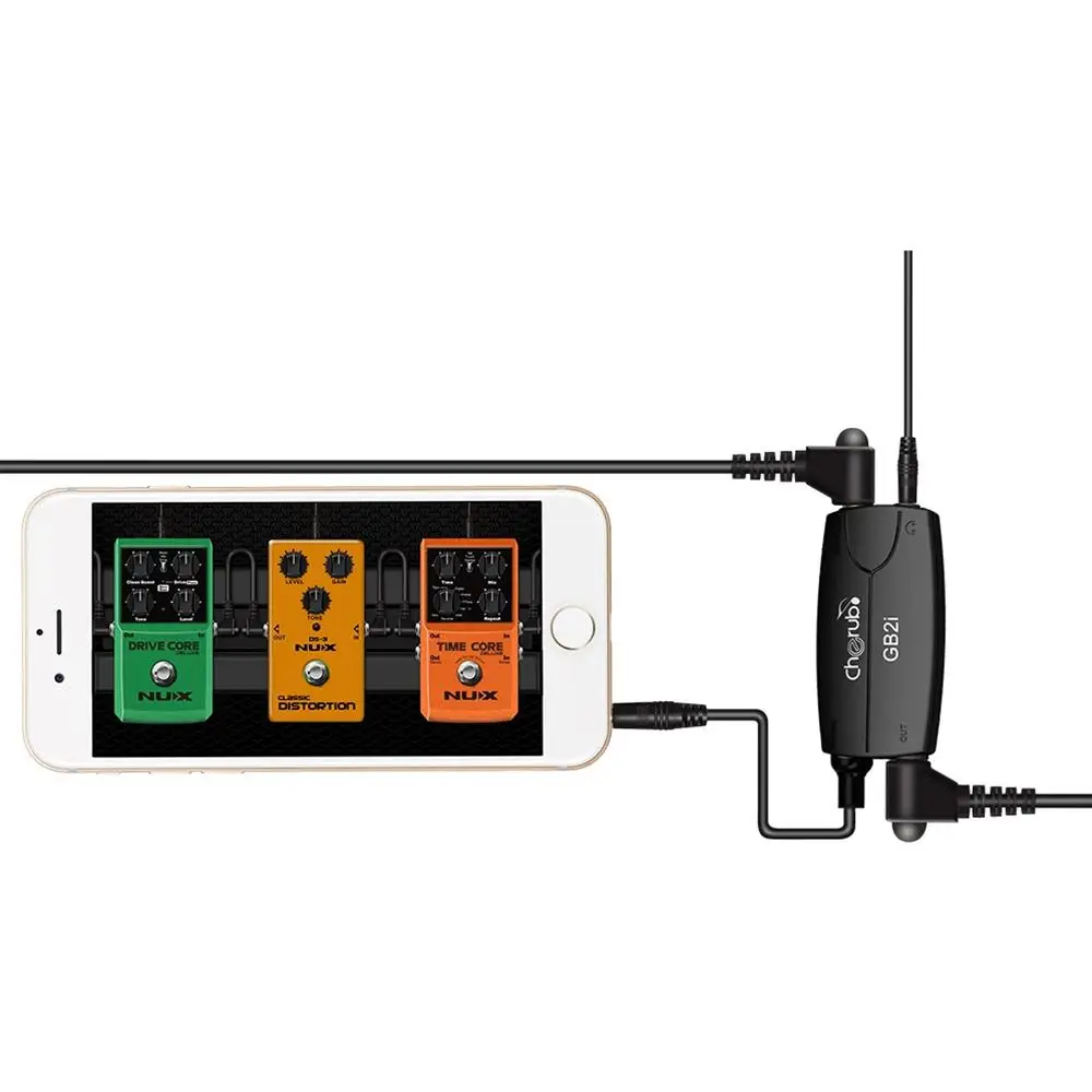 Cherub GB2i гитарный аудио разъем интерфейс системы усилитель Гитарные эффекты педаль Конвертор Кабель-адаптер Разъем для телефона