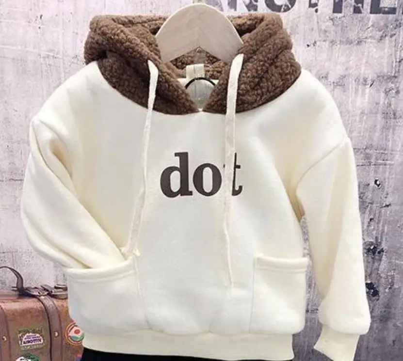 white hoodie Детская одежда, детская одежда коллекция года, зимние комплекты одежды для маленьких мальчиков толстый костюм с капюшоном спортивный костюм для маленьких мальчиков возрастом от 2 до 6 лет - Цвет: white hoodie