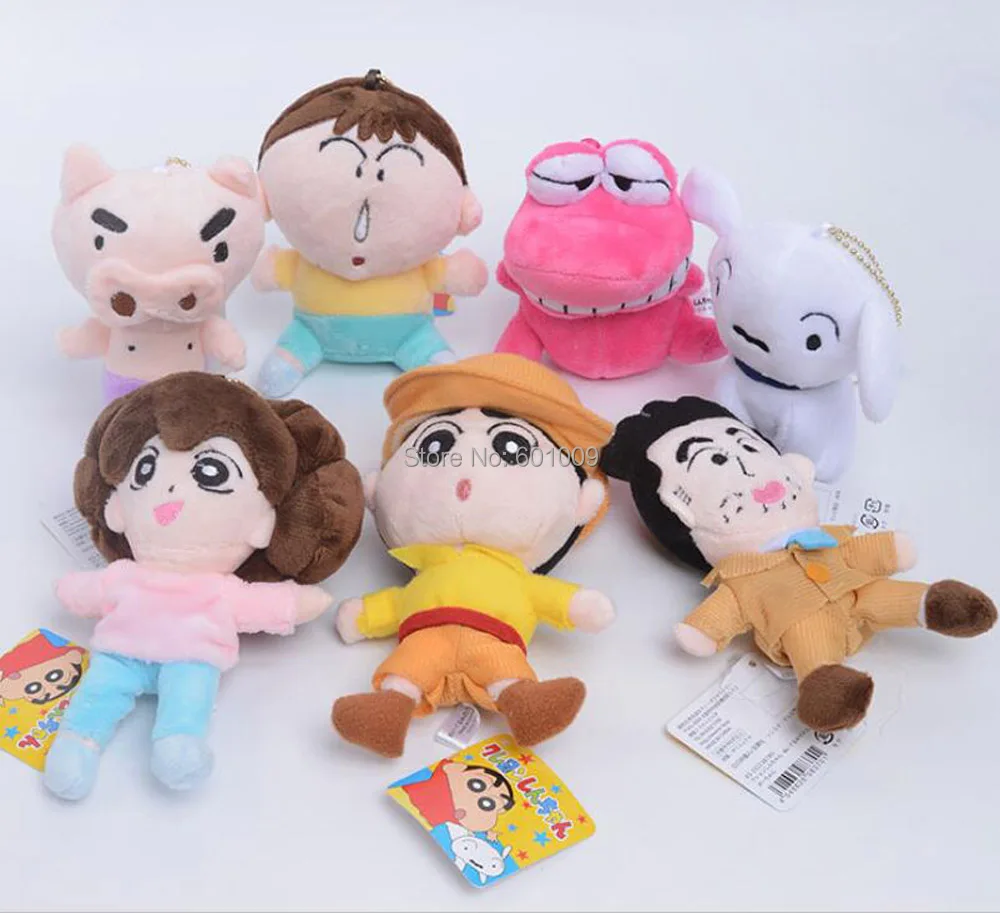 20 штук в партии, 7 видов стилей Crayon Shin-Chan на высоком каблуке 12 см плюшевый брелок-подвеска мягкая подарки для детей, розничная