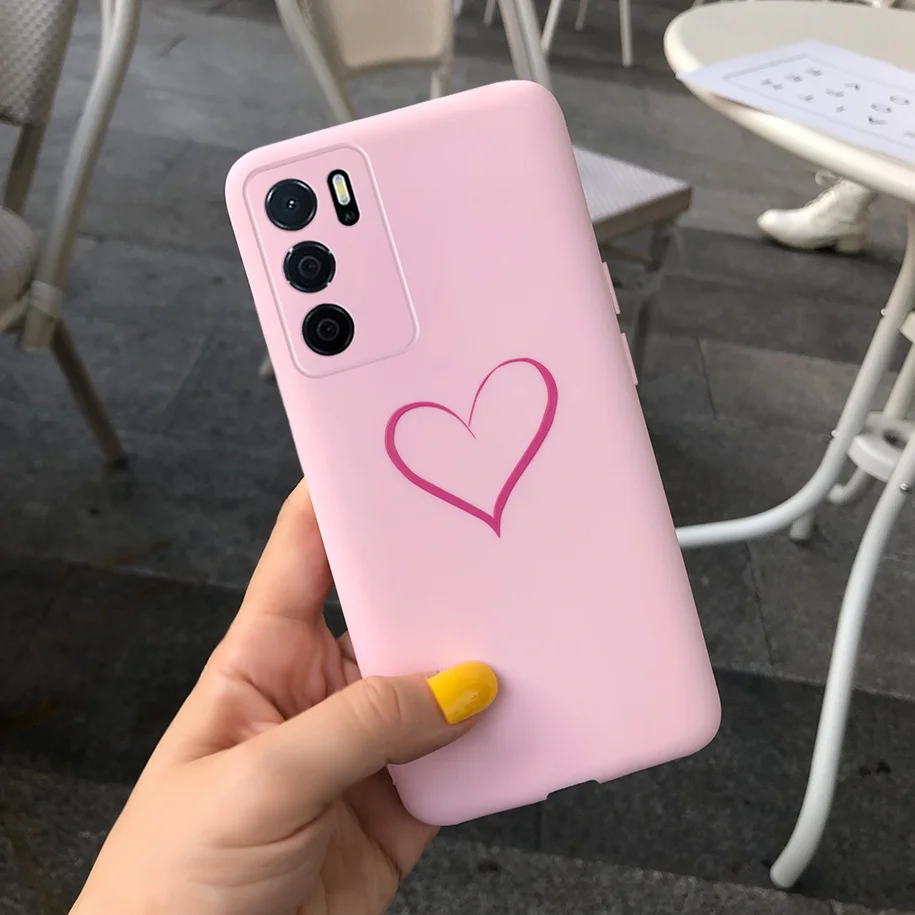 Love Heart Case For OPPO A16 Cover OPPOA16S Phone Case Shockproof Silicone Bumper For OPPO A16 CPH2269 A 16 S Back Cover Housing oppo phone cover Cases For OPPO