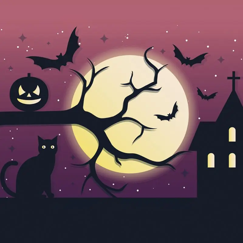 

Halloween Night Scene Metal Cutting Dies Stencil DIY Scrapbooking Album Stamp