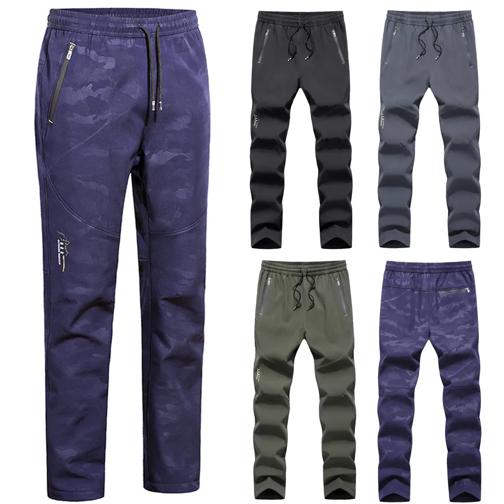 SAGACE мужские водонепроницаемые и ветрозащитные походные брюки плюс бархатные быстросохнущие брюки прямого типа свободные модные