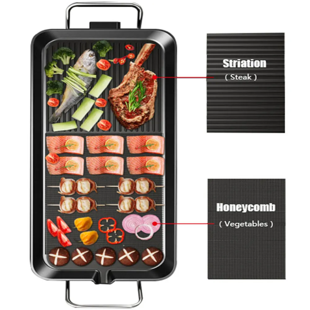 

New Korean Household Electric Grill Pan Multifunctional Meat Griddle Skewers Barbecue Electric Grill Smokeless Non-stick