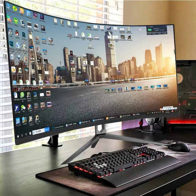 ultra thin wide computer gaming flat curved monitor  2