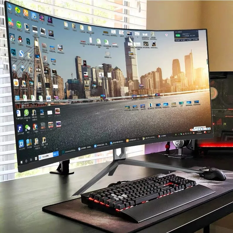 Vertrouwen Ideaal Baffle 22 24 "27 Inch 32" Gebogen 75Hz Led Monitor S-PVA 1920*1080 Gebogen Scherm  1080P gaming Monitor Vga Hdmi Audio Gaming Pc - AliExpress