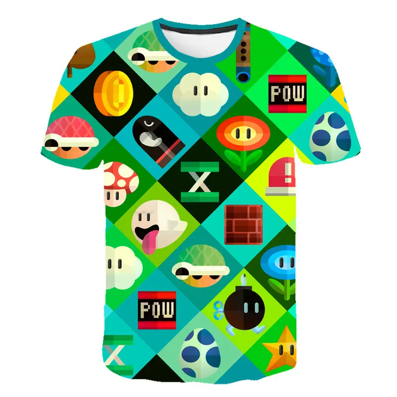 Brand New Summer Fashion T-shirt Drugs&weed t shirt Cartoon Super Mario 3D Print Mens Womens t shirts Creative Anime Tee Tops