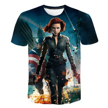 Black Widow T Shirt Men Women Summer 3D Print T-shirt Marvel Avengers Alliance Superhero kids Tees Streetwear Children Tops