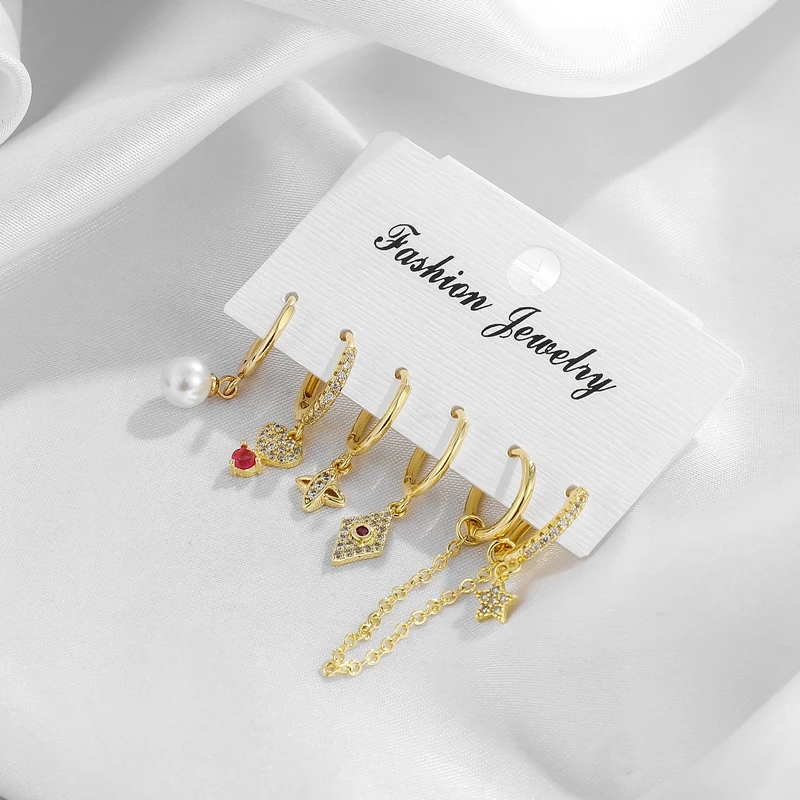 Новые модные кубические циркониевые жемчужины звезды квадратные серьги Ses