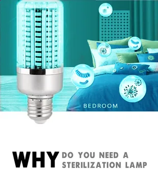 

60W Led UV Germicidal Lamp Sterilizer E27 130LEDs Corn Shape Light Disinfection light UVC Light Bulb Clean Air Remove Remote con