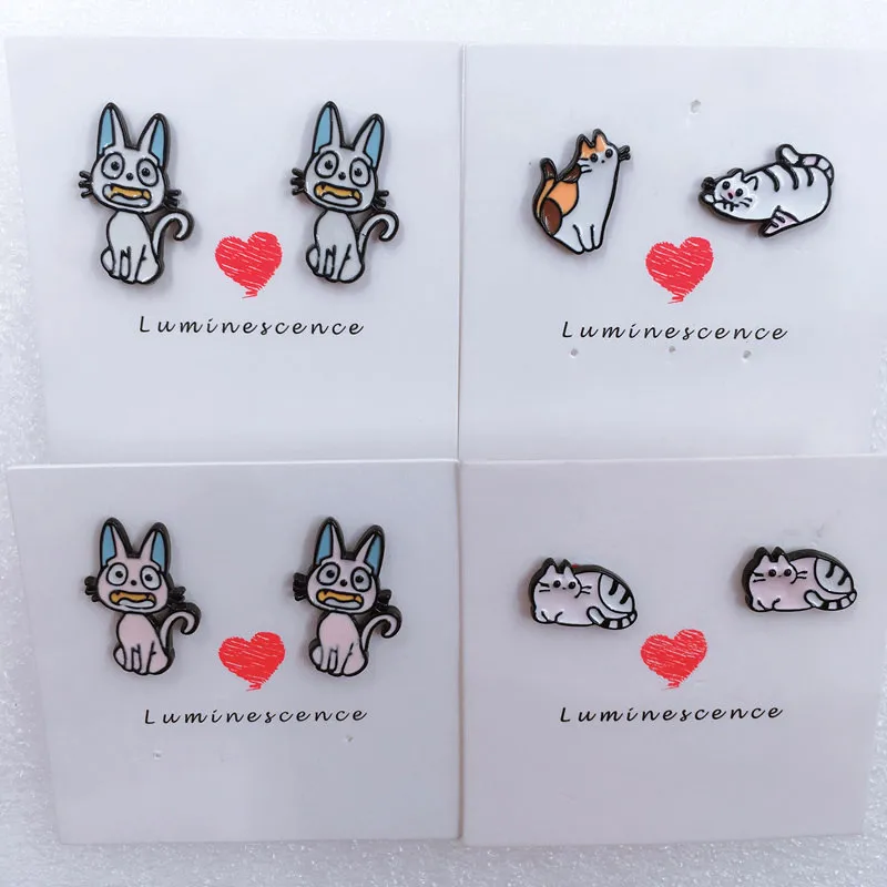 

EUPNHY Lovely Cat Stud Earrings Girls Cartoon Allergy Free Small Earrings Piercing Earrings Jewelry for Women Gifts Accessories