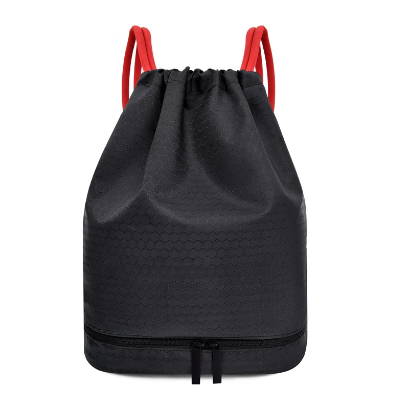 Black Red Рюкзак для плавания на шнурке, сухая влажная сумка, спортивные сумки на плечо, для путешествий, бассейна, пляжа, купальный костюм, Mochila, водонепроницаемая сумка для плавания, XA317WA - Цвет: Black Red