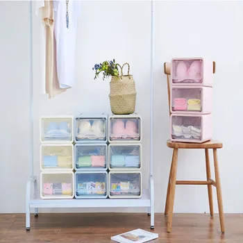 

3PC DIY Plastic Drawer Storage Box Underwear Bra Socks Organizer Dust Cabinet Storage Box Bedroom Cabinet Storage Drawer 4 Color