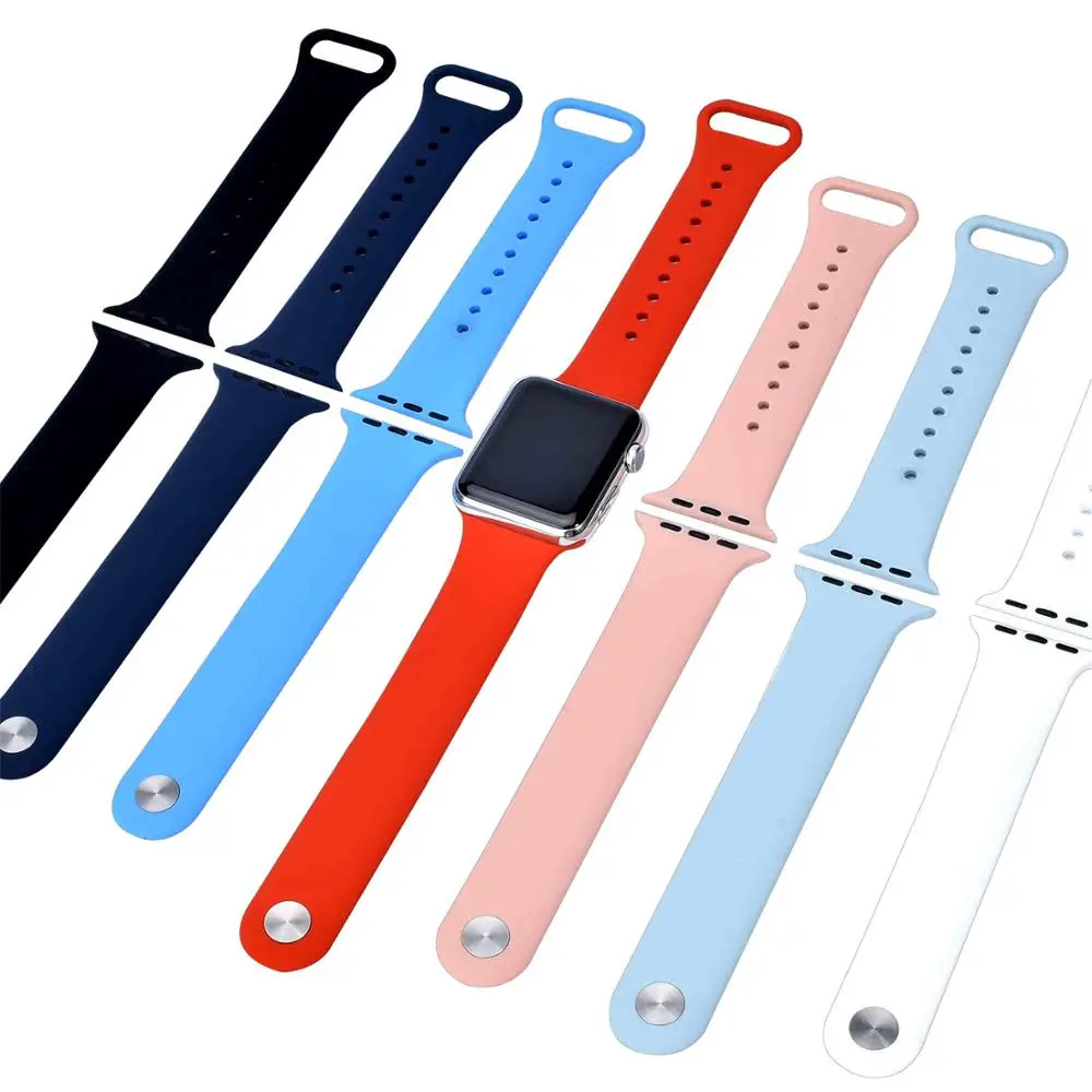 

Sports silicone Band For Apple watch Series 5 4 44mm 40mm Replace Bracelet Strap watchband Watchstrap for Iwatch 3/2/1 42mm 38mm