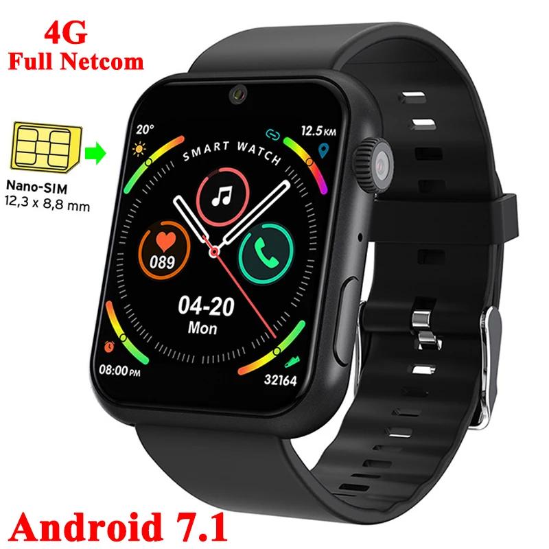 New 4G Android Smart Phone Watch Dual Camera 3 32GB MediaTek Quad Core Heart Rate Monitor Waterproof Wifi GPS Fitness Tracker