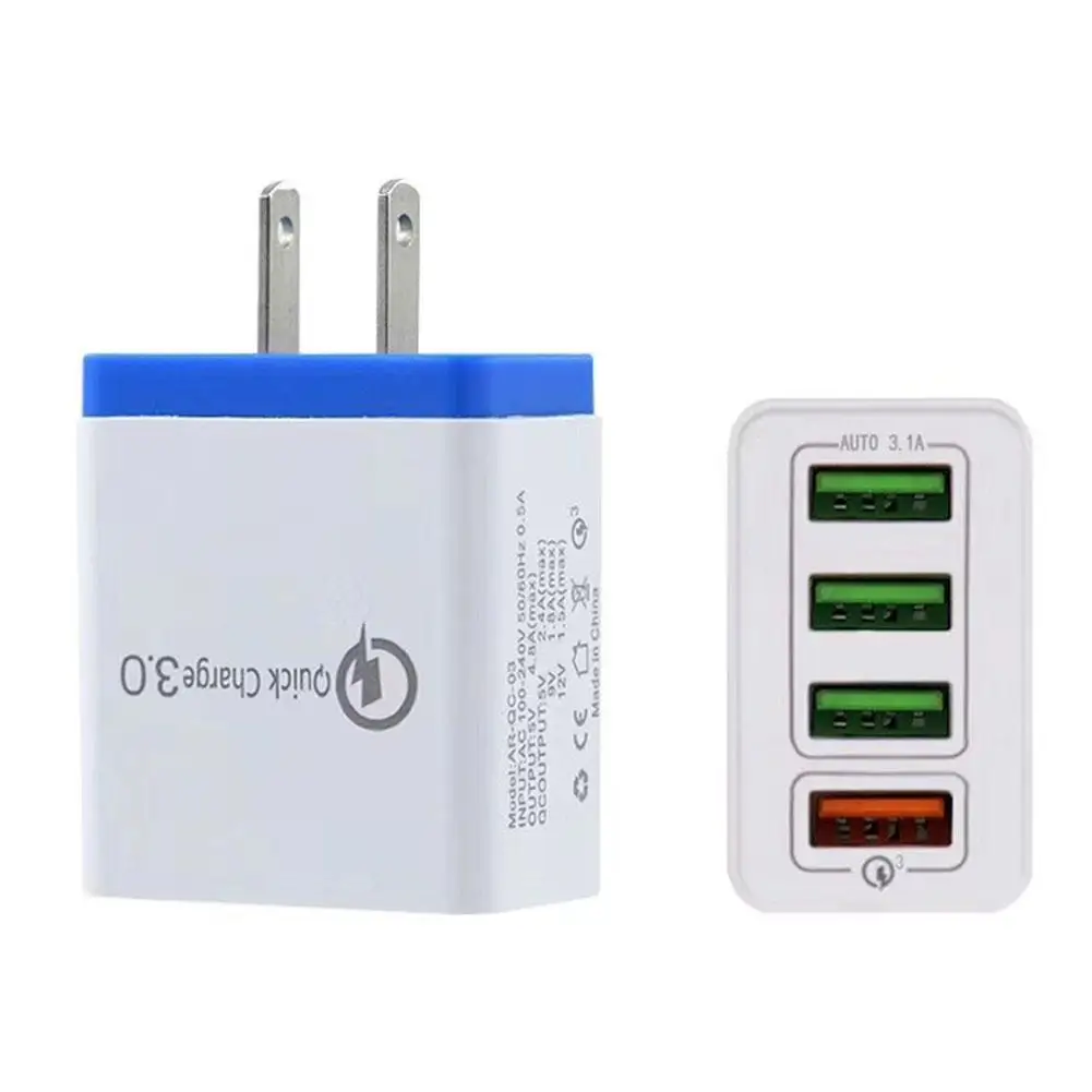 4 порта USB зарядное устройство Quick Charge 3,0 QC3.0 Смарт Быстрое настенное зарядное устройство для Xiaomi/samsung/huawei Быстрая Зарядка адаптер EU/US вилка