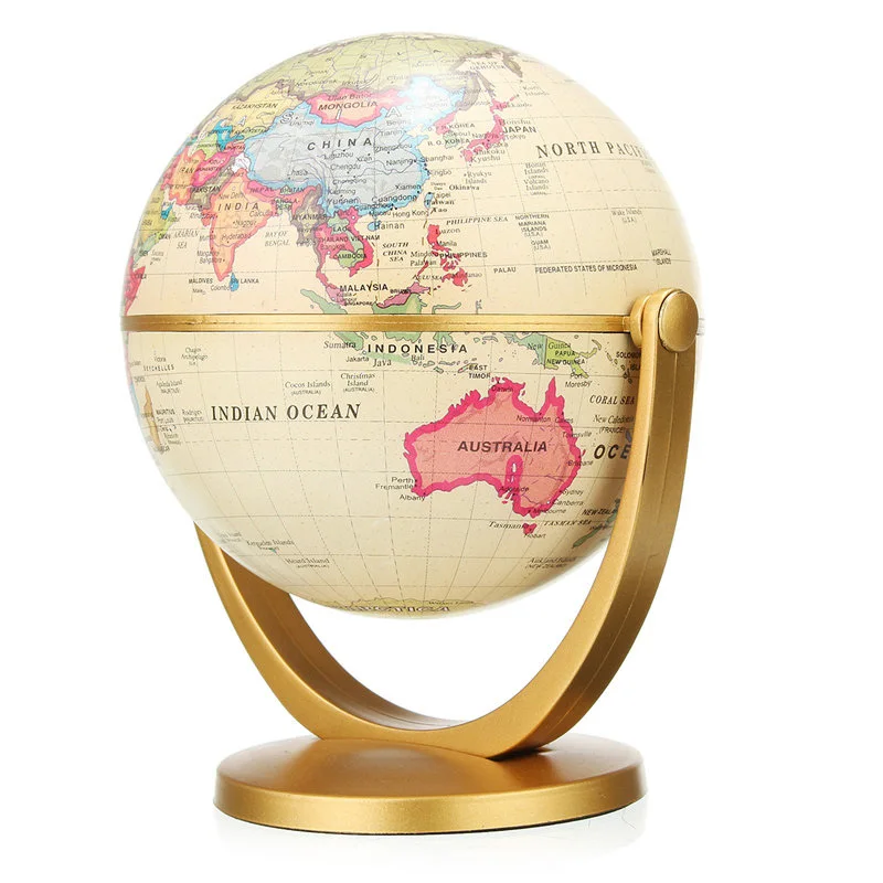 12cm Retro Globe 360 Rotating Earth World Ocean Map Ball Antique Desktop Geography Learning Education Home School Decoration (5)