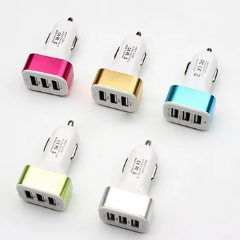 

3 Ports USB Fast Charge 12-24V Car-charger Adapter Socket Auto Cigarette Lighter For Phone MP3 Car Accessories Interior Parts