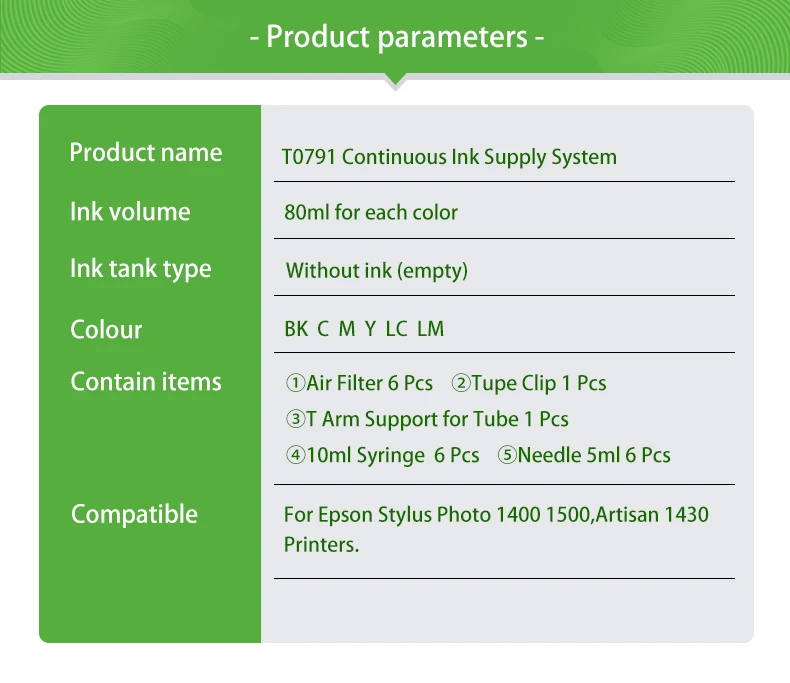 Plavetink совместимая T0791 Непрерывная система подачи чернил ciss для Epson Stylus Photo 1400 1500W P50 Artisan 1430 PX650 принтер