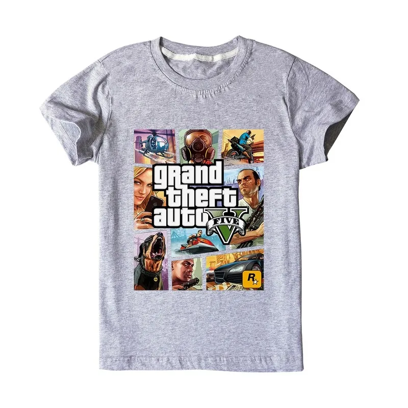 2020 летние топы с коротким рукавом GTA 5 Bbay футболка одежда хлопковая детская Grand Theft