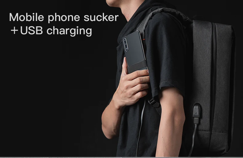 Kongsons VK квадратная модная деловая Компьютерная сумка USB зарядка Противоугонный городской дорожный рюкзак для молодых мужчин