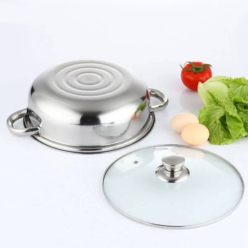 Steamer Pot 28CM Stainless Steel Steam Pot Thicken Double Boiler 2-Layer Steamer Induction Cooker Steaming Soup for Home