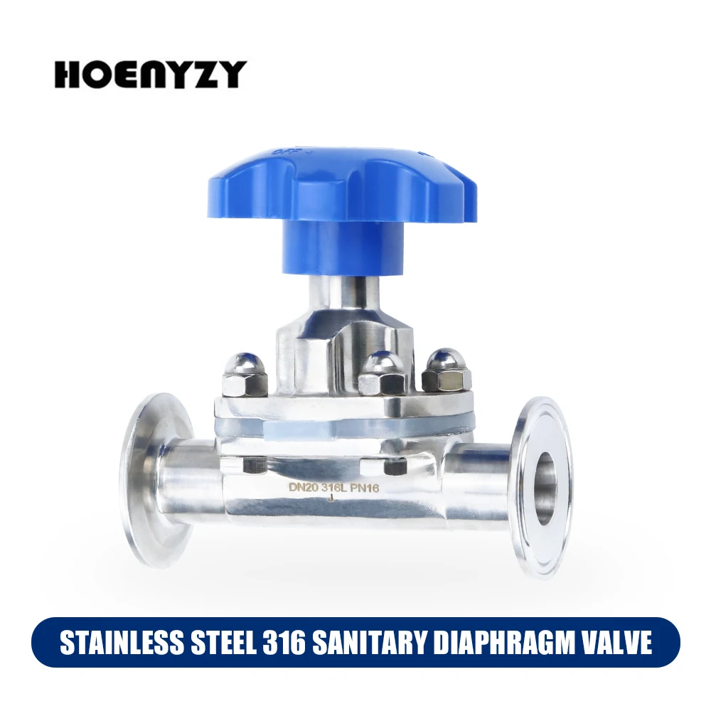 1/2" 3/4" 1" 1-1/4" Pipe OD 19mm 25mm 32mm DN20 Stainless Steel 316L Sanitary Diaphragm Valve 1.5" Tri-Clamp Ferrule 50.5mm |
