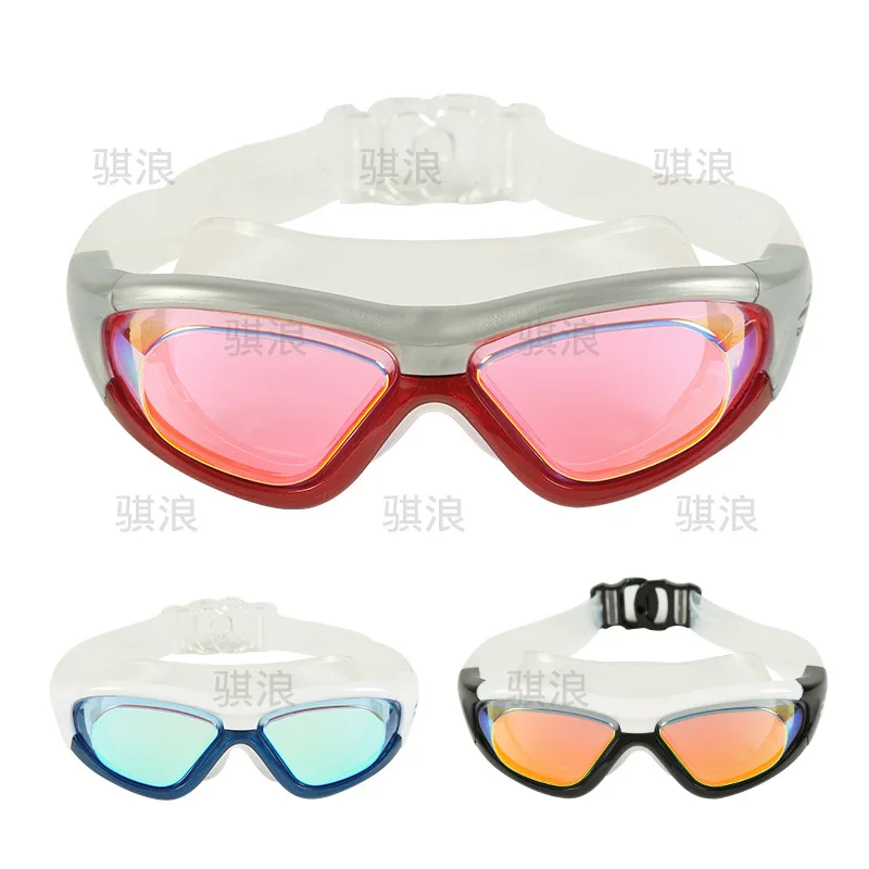 

[Boxed Goggles] Adult Swimming Goggles Waterproof Anti-fog Electroplated Profession Racing Universal Fashion Diving Mask Y-1